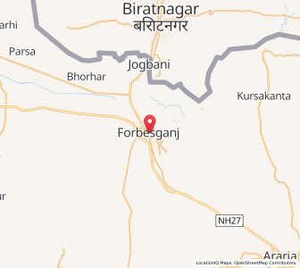 Map of Forbesganj, Bihar