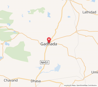 Map of Gadhada, Gujarat