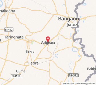 Map of Gaighata, West Bengal