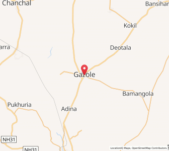 Map of Gajol, West Bengal