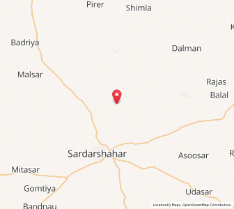 Map of Gajusar, Rajasthan