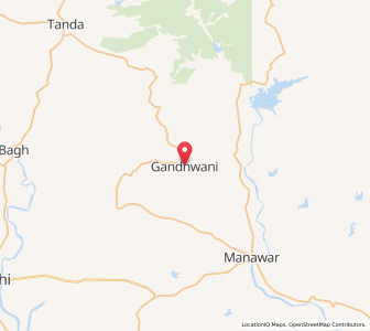 Map of Gandhwani, Madhya Pradesh