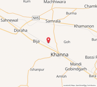 Map of Gandwan, Punjab