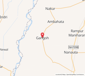 Map of Gangoh, Uttar Pradesh