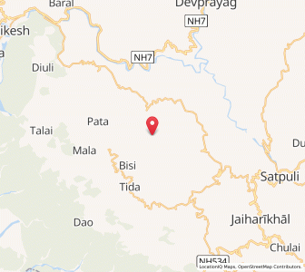 Map of Garbareth, Uttarakhand