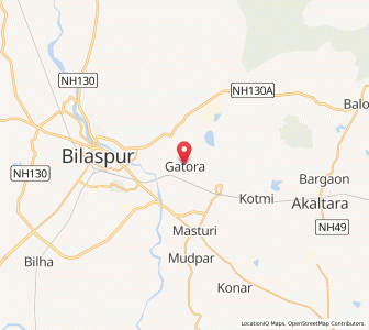 Map of Gatora, Chhattisgarh