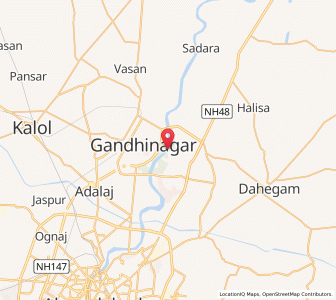 Map of Ghandinagar, Gujarat