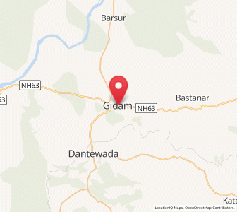 Map of Gidam, Chhattisgarh