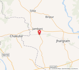 Map of Gidhni, West Bengal