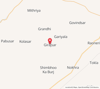 Map of Girasar, Rajasthan