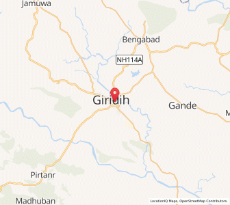 Map of Giridih, Jharkhand