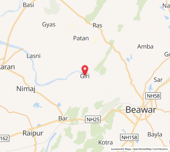 Map of Girri, Rajasthan