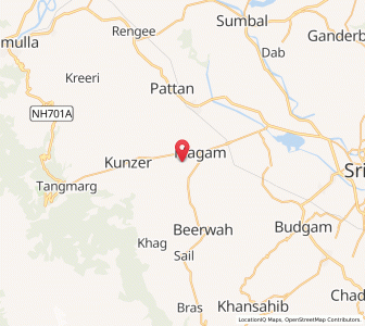 Map of Goigam, Kashmir