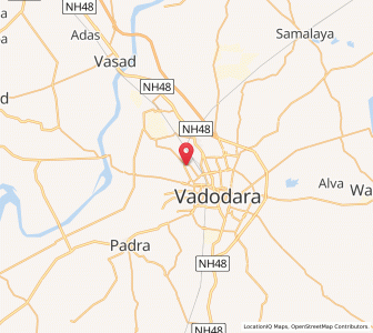 Map of Gorwa, Gujarat