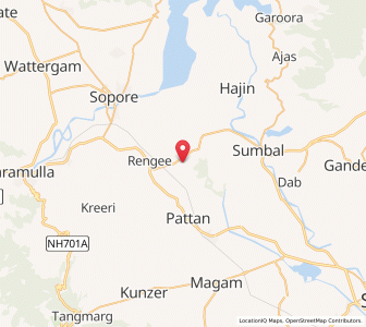 Map of Goshabug, Kashmir