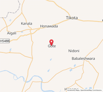 Map of Gote, Karnataka