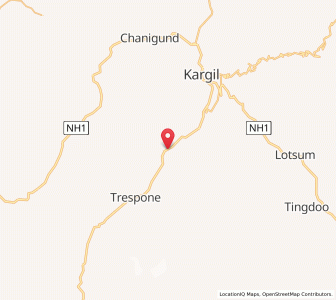 Map of Grantung, Kashmir