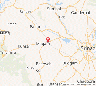 Map of Gund Karhom, Kashmir