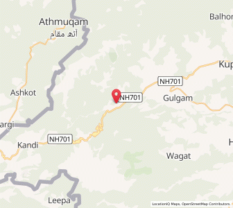Map of Gundi Zun Reshi, Kashmir