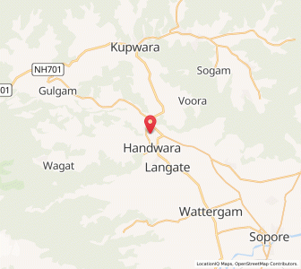 Map of Gunipur, Kashmir