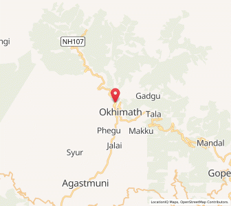 Map of Gupta Kashi, Uttarakhand