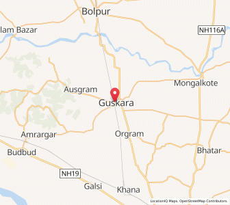 Map of Guskhara, West Bengal