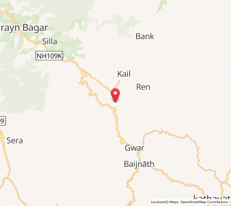 Map of Gwaldam, Uttarakhand