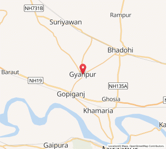 Map of Gyanpur, Uttar Pradesh