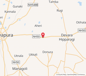 Map of Hadagali, Karnataka