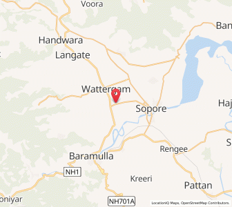 Map of Hadipur, Kashmir