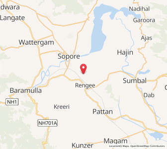 Map of Haigam, Kashmir