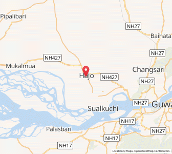 Map of Hajo, Assam