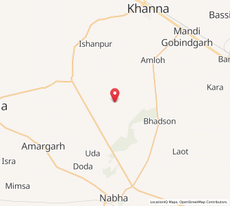 Map of Hala, Punjab