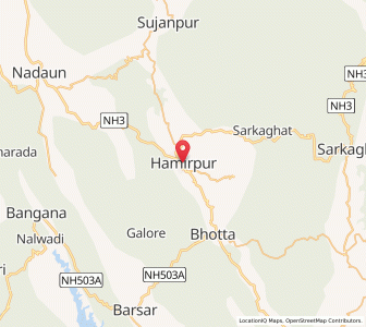 Map of Hamīrpur, Himachal Pradesh