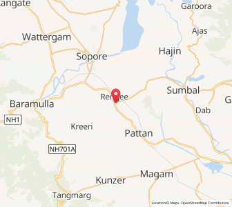 Map of Hamre, Kashmir