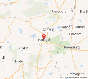 Map of Hanagal, Karnataka