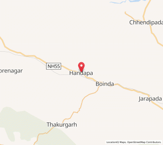 Map of Handapa, Odisha