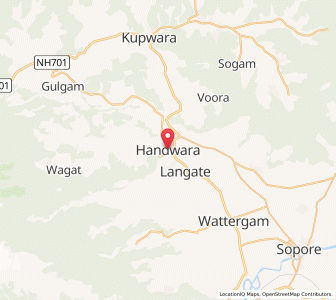 Map of Handawor, Kashmir