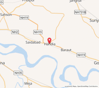 Map of Handia, Uttar Pradesh