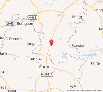 Map of Hanegaon, Maharashtra