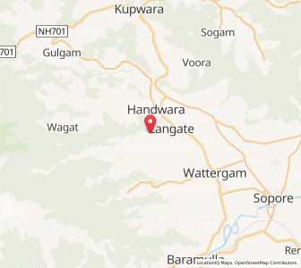 Map of Hangah, Kashmir