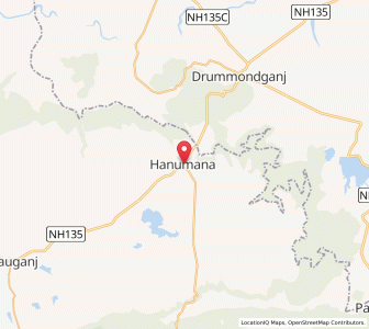 Map of Hanummana, Madhya Pradesh
