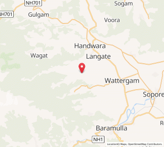 Map of Harayet, Kashmir
