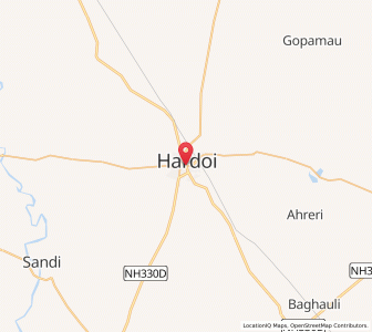 Map of Hardoi, Uttar Pradesh