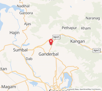 Map of Hardomiradabagh, Kashmir