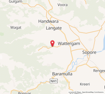 Map of Hardu Chanam, Kashmir