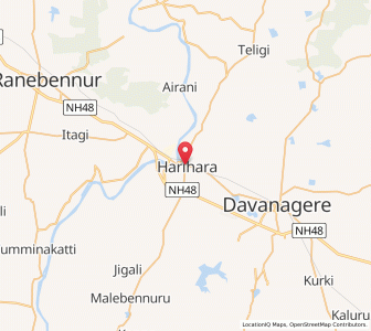 Map of Harihar, Karnataka