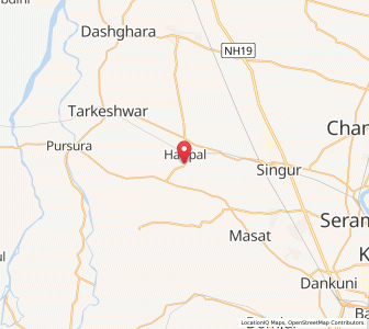 Map of Haripal, West Bengal