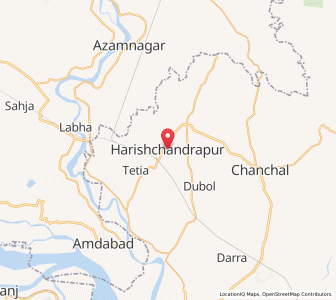 Map of Harishchandrapur, West Bengal