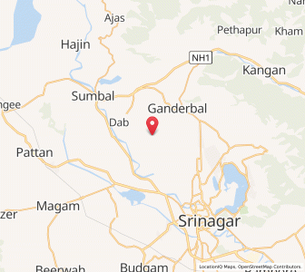 Map of Hatbur, Kashmir